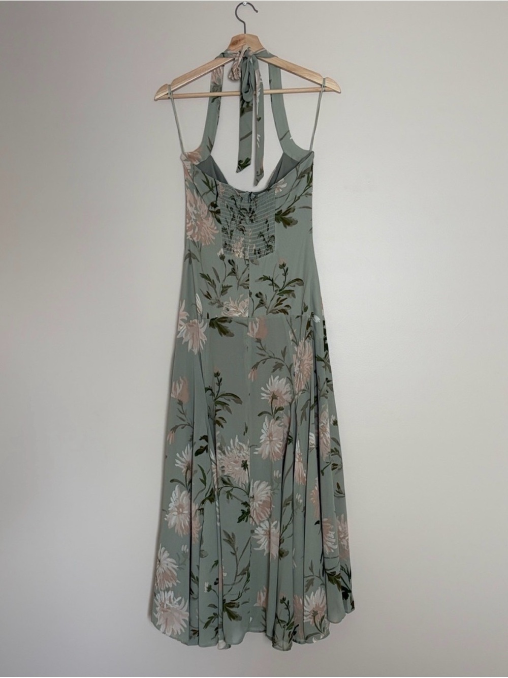 Reformation Yanitza Halter Neck Midi Dress Pergola Green Floral | US 6 - Picture 5 of 6